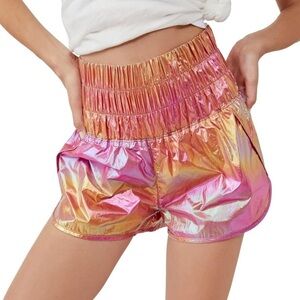 Free People Movement Iridescent High Rise Shorts Size M